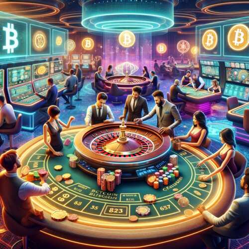 live crypto casino around roulette table